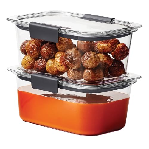 Rubbermaid Brilliance BPA-Free Food Storage Containers, Medium Deep, 4.7 Cup, 2-Pack, Airtight & Leak-Proof, Microwave & Dishwasher Safe - size: 4.7 cup (4-Piece)