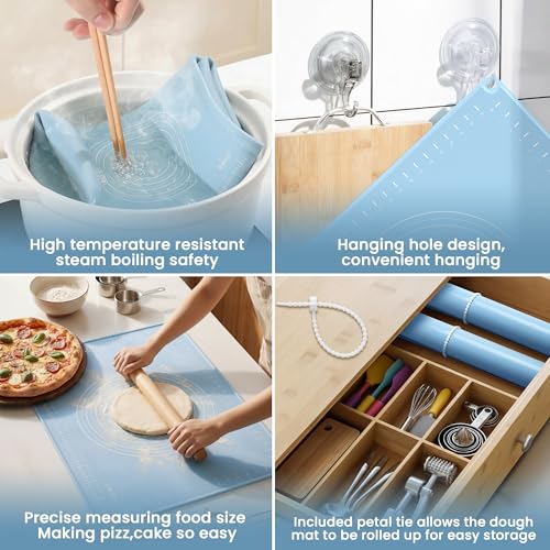 24x16 Silicone Rolling Mat Non-Stick Food Grade Baking Mat w/Measurements - size: 24"L x 16"W