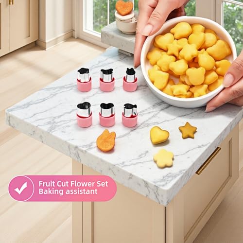 12-Piece Cookie Cutters Set-Stainless Steel&BPA-Free Shapes for Baking (Bear,Rabbit,Star,Flower) DIY Cookies,Mini Pies,Fondant,Veggies|Dishwasher Safe,Gift for teenager & Parents (12, Pink) - color: Pink