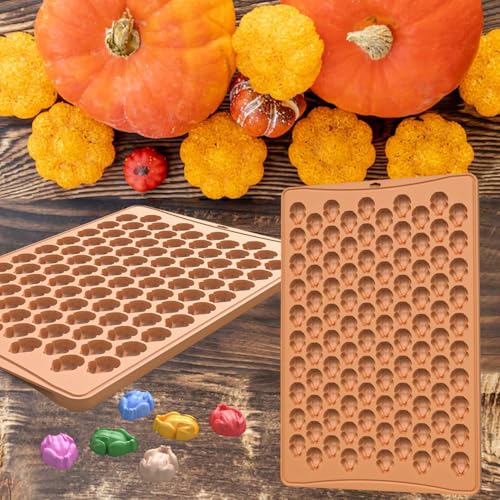Fall Silicone Molds 100-Cavities 3D Turkey Chocolate Mold Thanksgiving Theme Chocolate Candy Moulds Homemade Cute Chocolate Mold for Autumn Party Harvest Theme Candy Pudding Jelly Making - color: Styl 10