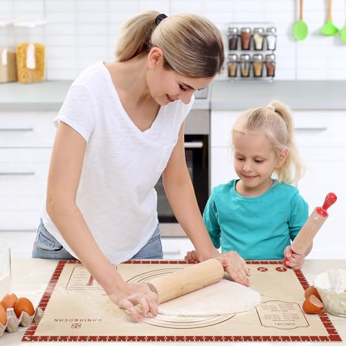 DANIA & DEAN 36"x24" Extra Thick Silicone Baking Mat for Pastry and Bread - color: Red, size: 36"L x 24"W
