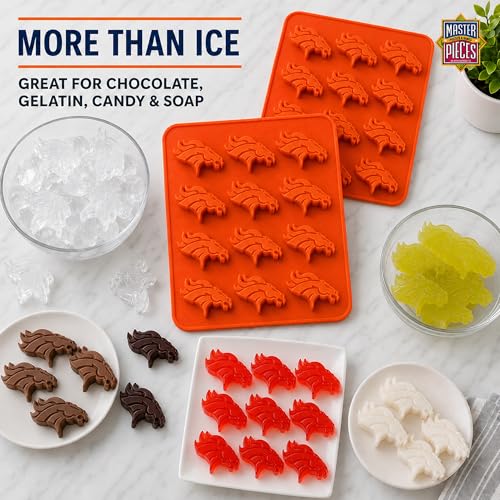 MasterPieces Fan Pans NFL Denver Broncos Ice Cube Tray - Premium Quality, Educational, and Fun Activity for Kids and Families - Great Gift Idea for Holidays, Birthdays, and Everyday Playtime - style: Denver Broncos