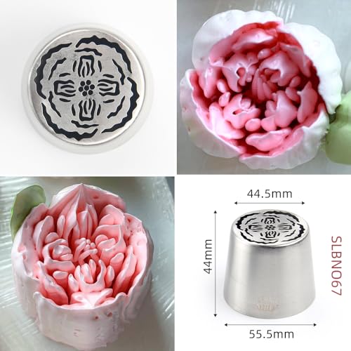6 Pieces Stainless Steel Extra Large Russian Tulip Icing Tips Kit - color: SILVER SET14