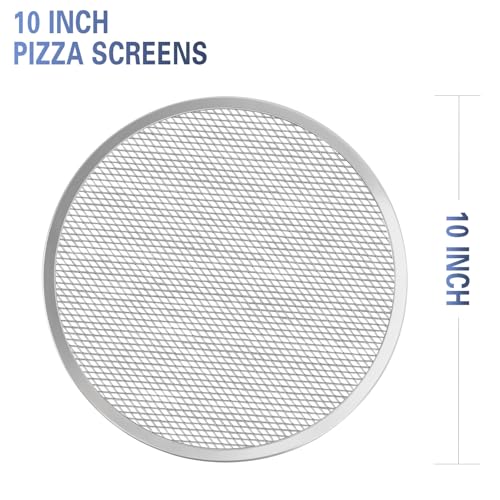 Pizza Screen 10 Inch 2 Pack Aluminum Pizza Pan Restaurant-Grade Baking Screen,Oven-Safe - size: 10 inch Pizza Screen