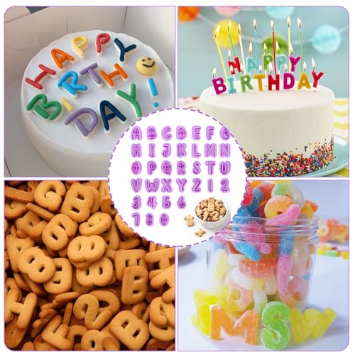 35 Pcs Letter Number Cookie Cutters, Fondant Letter Cutters, Number Cookie Cutter, Cake Pop Mold, Alphabet Numbers Shapes Clay Cutter Cake Decorating Biscuit Pastry Plunger Baking Party Decor