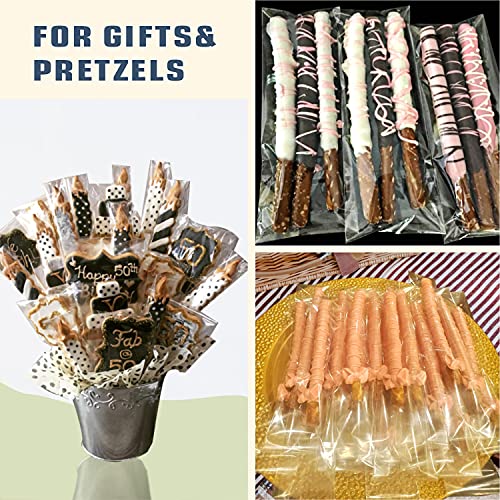 100 pcs 2" x 8" Long Clear Resealable Cellophane Bags Self Sealing Treat With Adhesive Flap Gift Wrap Poly Plastic Packaging 1.4 mil - size: 2x8 inch (Pack of 100)
