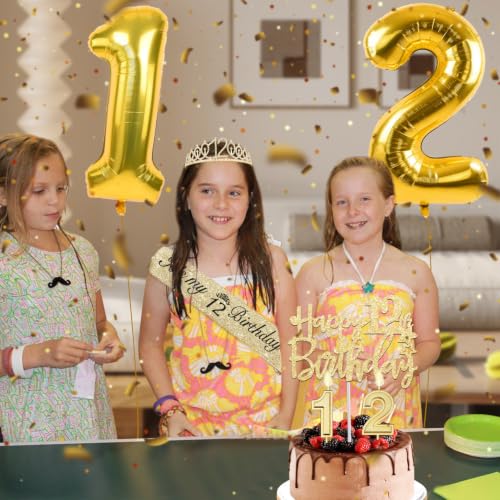 YeohJoy Gold 12th Birthday Decorations for Girls - style: 12nd