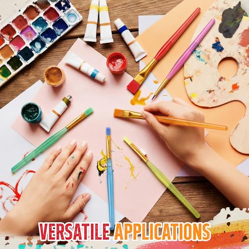 Maitys 144 Pcs All Purpose Paint Brush Set Bulk for Acrylic, Washable