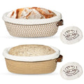 Proofing Basket Banneton Bread Baskets Sourdough Proofing Basket 2Pcs Oval - color: A4-Brown