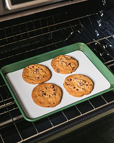The Silicone Kitchen Silicone Baking Mat, BPA Free, Extra Thick, Quarter Sheet 8 in into 11.75 in, Set of 2, Blue and Gray - color: Blue + Gray, size: Quarter Sheet (8"x11.75")