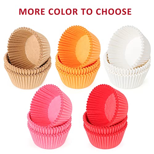 Caperci 500pcs Orange Cupcake Liners for Baking Standard Paper Muffin Cups - color: Orange
