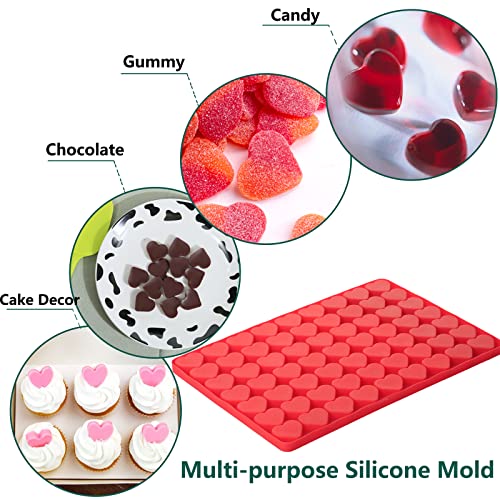 Heart Silicone Mold, 63 Cavities Small Heart Chocolate Molds - color: Large Heart