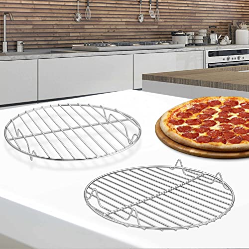 Herogo Round Baking Rack Set of 3, 10.6” & 9” & 7.6”, Stainless Steel Cooling Cooking Racks, Grill Steamer for Oven Pot Air Fryer Canning, Rust Free, Dishwasher Safe - size: 10.6 + 9.1 + 7.6 inch