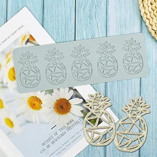 TUKE 3D Hollow Lace Fondant Molds Fruits Leaf Shape Lace Mat Party Cake Decoration Tool Cupcake Mat Silicone Molds for Polymer Clay Chocolate Baking Gummy Mould (Pineapple_10.16x3.4x0.08inch_K) - size: Pineapple_10.16x3.4x0.08inch_K