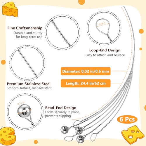 Cheese Cutting Wires Compatible with Boska Cheese Commander Pro/Pro+,6 Pc