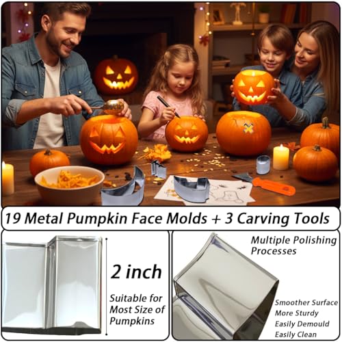Pumpkin Carving Kit 22Pcs Stencils Tools Set Halloween Decoration - style: Pumpkin Carving Set