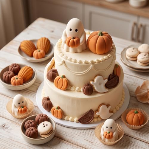 2 PCS Ghost Pumpkin Candle Molds Halloween Silicone Mold for Candle Making
