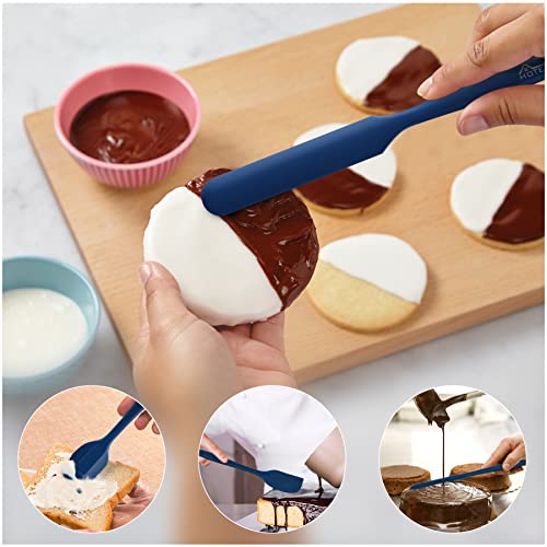 HOTEC Silicone Rubber BPA-Free Spatula Set, Set of 5, Classic Blue - color: Classic Blue