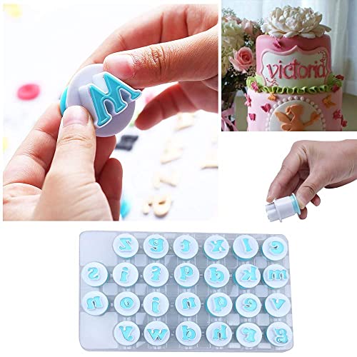 26PCS/Set Cookie Stamp Impress Cookie Cutters Alphabet Letter and Number Cake Biscuit Mold Letter Shape DIY Cookie Biscuit Alphabet Cake Tool Embosser Cutter (Lower Case Shape) - size: Style 3