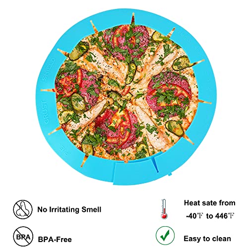 Adjustable Pie Crust Shield Protector Pie Edge Protector Tools Round Silicone Baking Cake Pizza Cover BPA-Free for Halloween Christmas Baking Fits 8-11.5 Inches Pie - color: ZA-Red-2pcs+Blue-2pcs