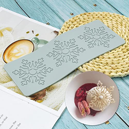 Hollow Snowflake 3D Embossing Chocolate Candy Fondant Cake Silicone Mold for Cupcake Top Sugar Craft Decoration (9.80x3.84x0.12inch) - size: A_9.80x3.84x0.12inch