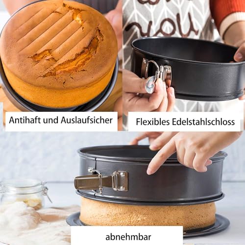 3PCS Round Springform Pan, Round Cake Pan, Springform Pan