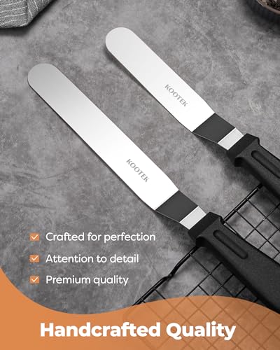Kootek Angled Icing Spatula, Stainless Steel Offset Spatula, 6" & 8" - size: 6 and 8 Inches