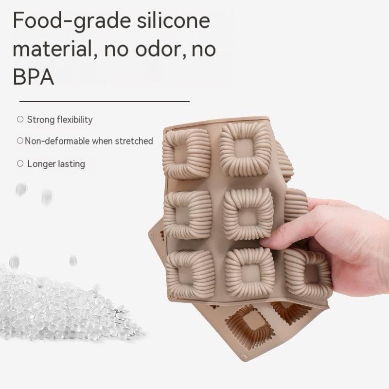 Cube Cake Silicone Mold | 1.6" x 1.6" x 0.8" 3D Square Mini Mousse Cake Baking Mold, French Dessert Molds for Chocolate, Jello, Brownie Bites, Ice Cream Cube, 15-Cavity - color: Mousse Baking Mold