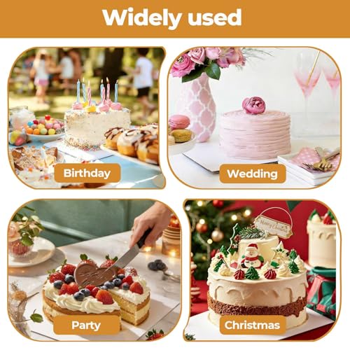 Rectangle Cake Boards, 6 Pack, 13.25 x 9.75 Inch, White, Greaseproof Cardboard, Sturdy Corrugated Disposable Sheet Trays for Cakes, Pastries, Bakery
