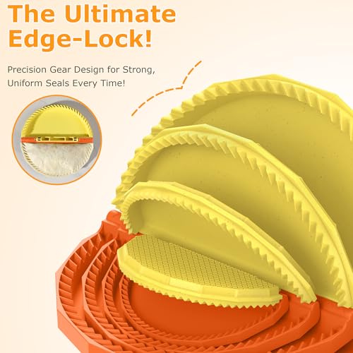 Tortilla Sealer Crimper Maker - for 10"+8"+6"+4" Flour Tortillas - color: Orange Yellow
