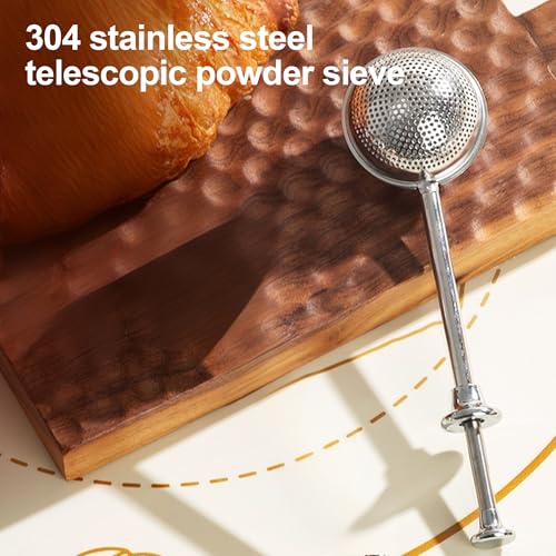 Flour Duster 304 Stainless Steel Half-Mesh Sifter Spoon