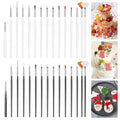 30PCS Food Safe Paint Brushes - Professional Cake Decorating Tools Kit for Cookies, Cupcakes & Fondant Cookie Decorating Supplies