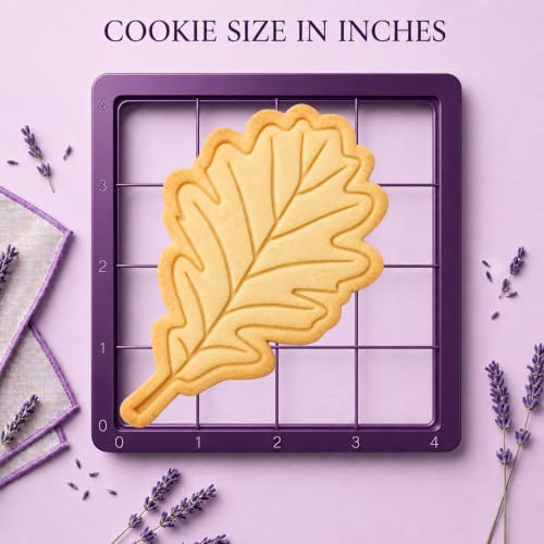 Oak leaf cookie cutter stamp - Fall series - 15mm deep Cookie cutter, Image press - Marshmallow Bliss - color: Oak leaf