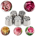 5 Pieces Stainless Steel Extra Large Russian Piping Tips Set - color: SILVER SET4