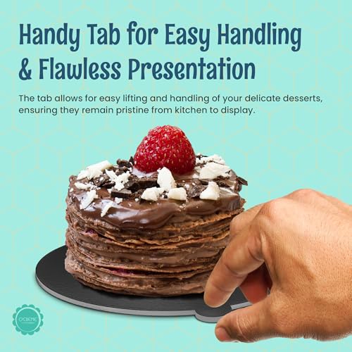 O'CREME Mini Cake Boards Round Black Foil 3.25 Inch with Tab 100ct - color: Black, size: 3-1/4 Inch