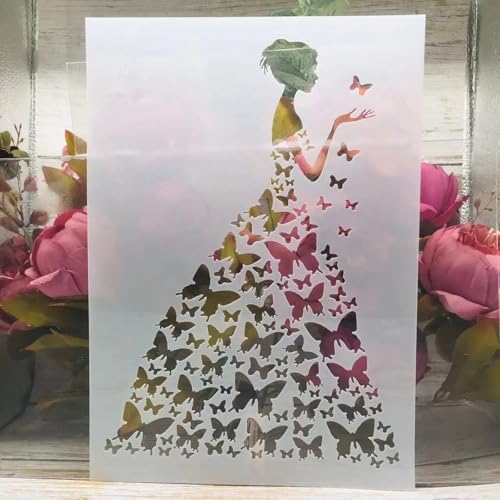 TIAMECH A4 Reusable Wedding Bride Stencil for Painting - style: Wedding Bride