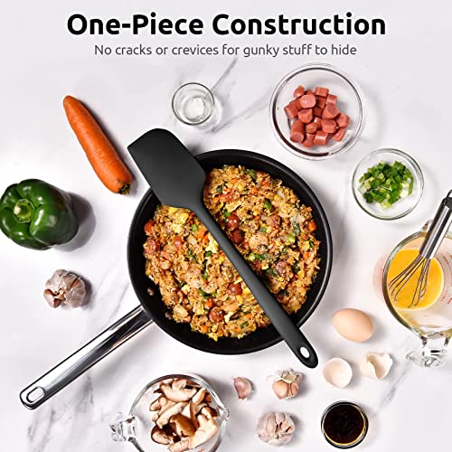 U-Taste 14in Extra Large Silicone Spatula, 600°F Heat Resistant, Black - color: Black, size: 14 in (extra large spatula)