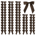 50 Pcs Satin Bows with Twist Ties, 2.5 Inch Gift Wrapping Bows, Brown - color: Brown