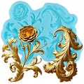 Baroque Flower Fondant Molds Baroque Scroll Flower Silicone Mold - color: Style G