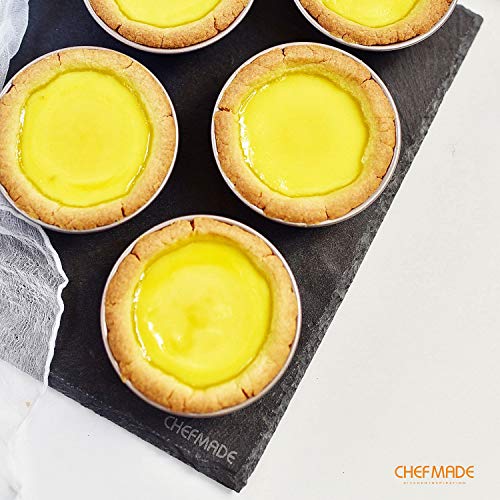 CHEFMADE Mini Pudding Pan Set, 3-Inch 4Pcs Non-Stick Egg Tart Mold Round Mini Cake and Loaf Bakeware for Oven and Instant Pot Baking (Champagne Gold) - size: 07 - 3" Mini Pie 4Pcs
