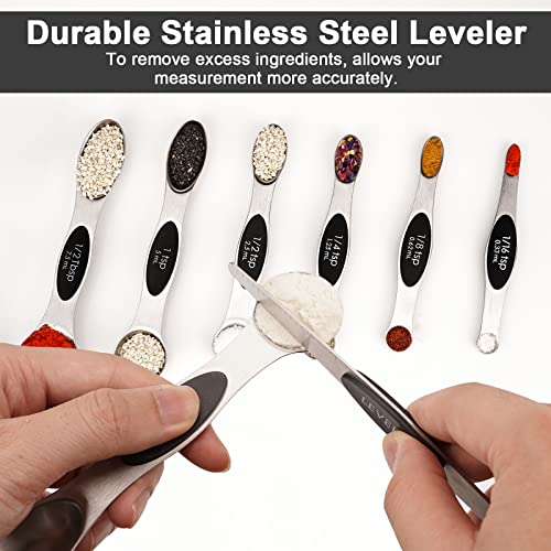 Aovchei 8 PCS Black Magnetic Measuring Spoons Set - size: 8pcs-black