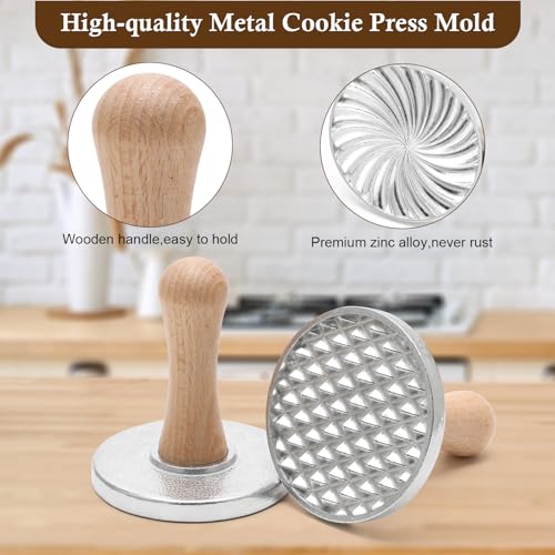 Luxiv Cookie Stamp And Cutter Set 3 Molds 5 Sizes Biscuit Cutting Tool