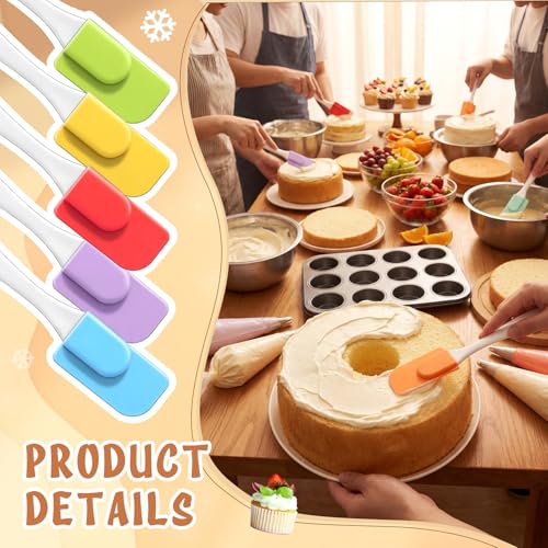 50 Pcs Mini Silicone Spatulas Bulk, 7 Inch Small Rubber Spatulas, 10 Colors