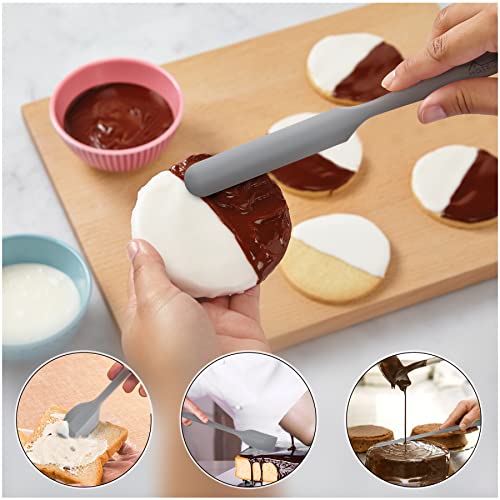 HOTEC BPA-Free Silicone Rubber Spatula Set, Grey, Set of 5 - color: Gray