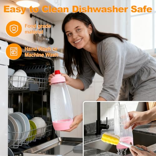 Pancake Batter Dispenser Bottle Kit (Pink) - color: Pink