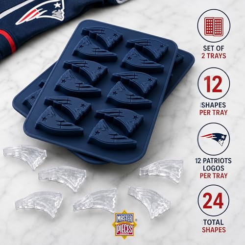 MasterPieces Game Day Set - FanPans NFL New England Patriots - Silicone Ice Cube Trays Two Pack - Dishwasher Safe - style: New England Patriots