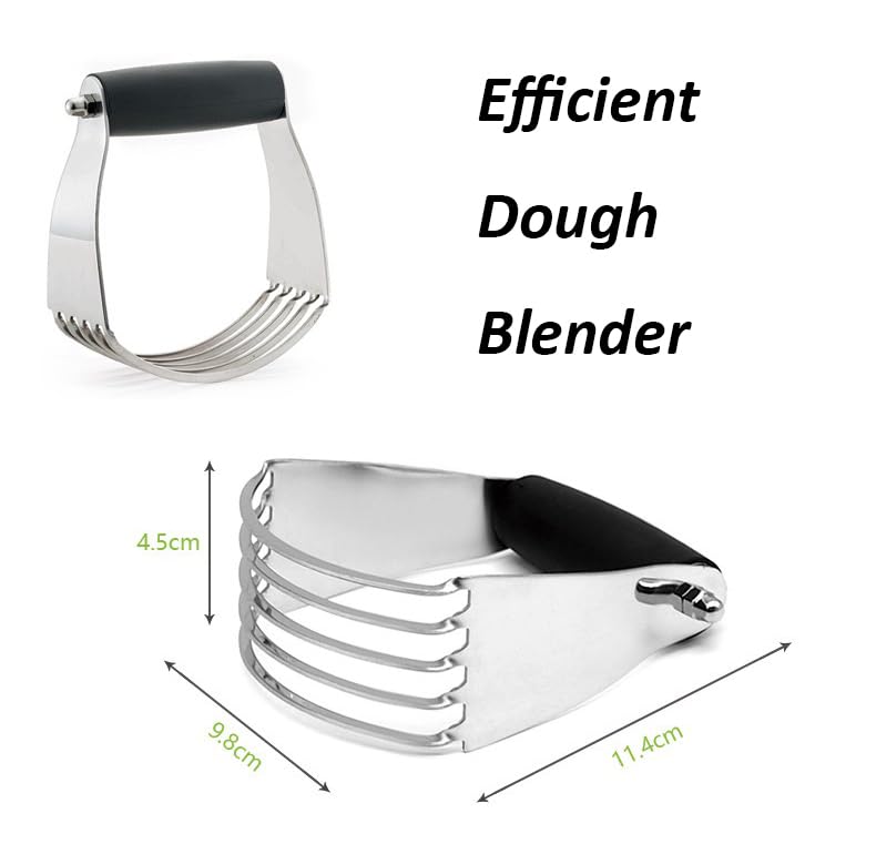 Dough Blender, Professional Heavy Duty Stainless Steel Pastry Dough Cutter Butter Cutter with Blades (1, Black) - color: Black