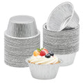 Aluminum Foil Baking Cups 50 Pcs 4 Oz Aluminum Cupcake liners Silver Foil Baking Cups for Muffin Egg Tart Baking Cupcake Pudding Appetize Creme Brulee - size: 4oz