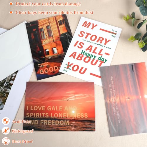 100Pcs 5-1/4 x 7-1/5 Inch Self Sealing Cello Cellophane Bags Clear Plastic Sleeves - Fit 5x7 Inch Photo A6 Cards Cookie - size: 5.25 x 7.2 inches