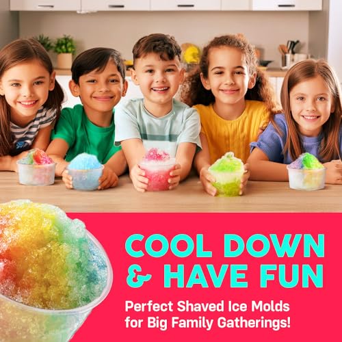 9 Pack Shaved Ice Molds for Hawaiian Shaved Ice Treats with Extra Lids and 3 Bottle Pouring Spouts. Freeze More Ice Pucks for Your Next Snow Cone Party. Fits S900A, S777 & More. - size: 3 Set Plus Spouts (Pack of 3)